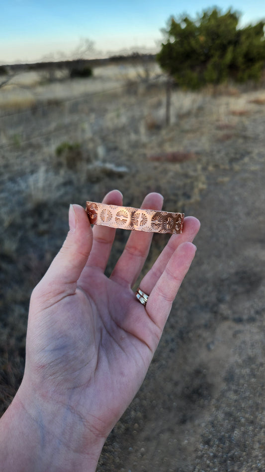 Hand Stamped Copper Cuff