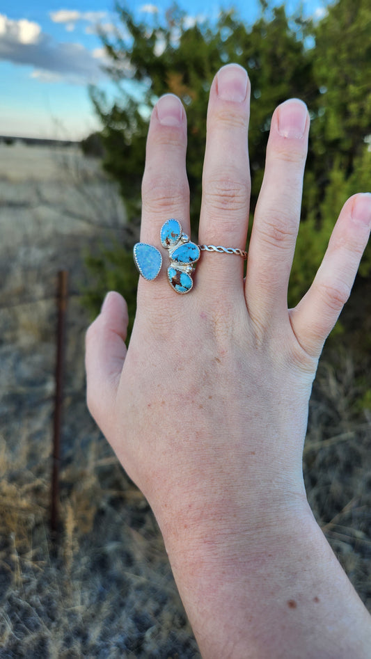 Adjustable Opal and Golden Hills Ring