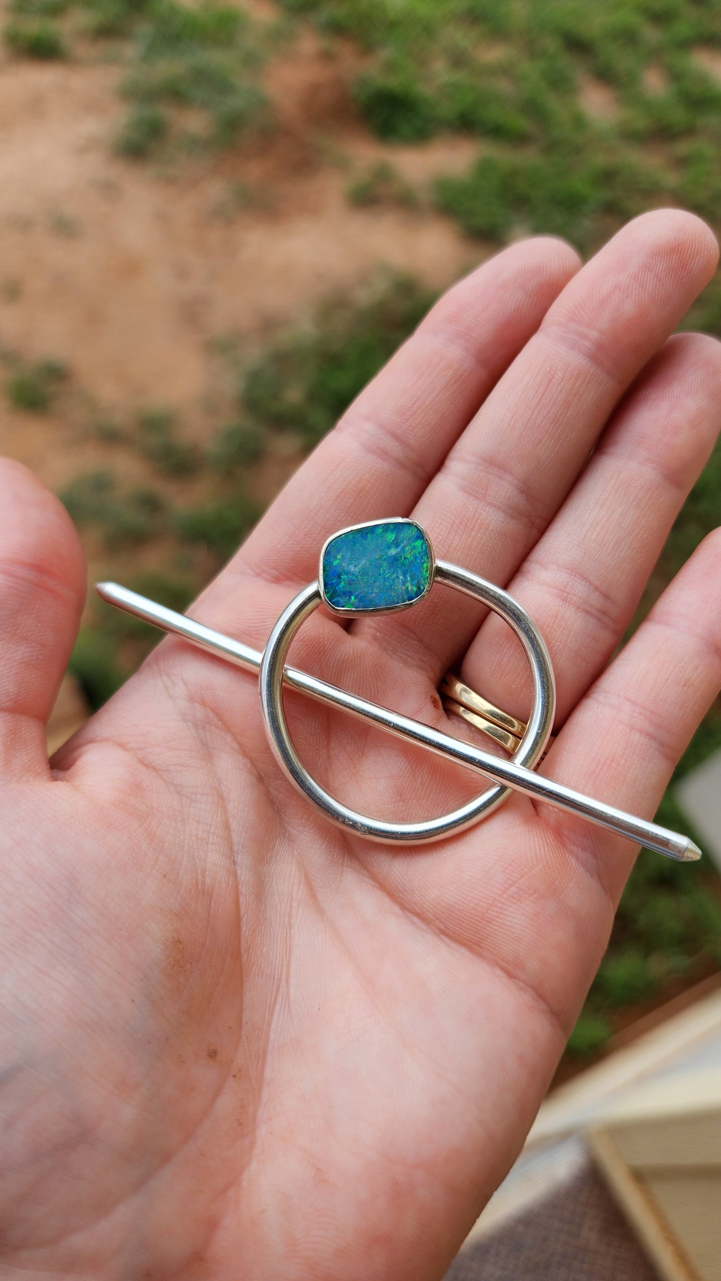 Opal hair pin